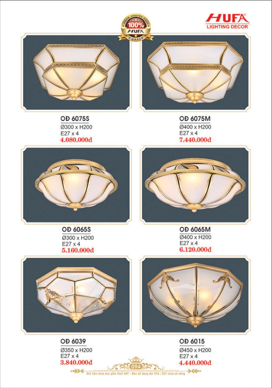 Bảng giá đèn trang trí HUFA